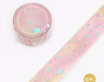 BGM Macaroon Galaxy Pink Herz GOLDFOLIE Washi Tape