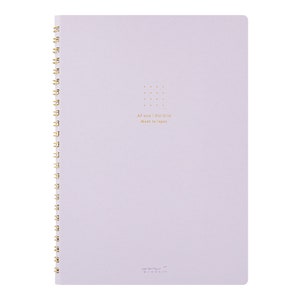 Cuaderno Midori A5 con cuadrícula de puntos de color PURPLE RING de 5 mm, páginas en color, cuaderno A5 con cuadrícula de puntos estampada con papel de aluminio, cuadrícula de puntos de 5 mm / 15334006 120 páginas