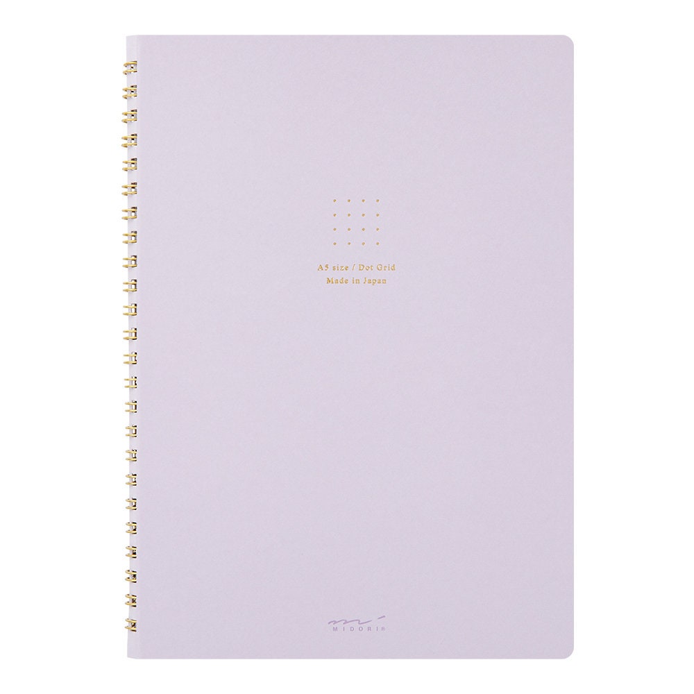 Cahier A5 dot - Papier coloré - Rose - Midori