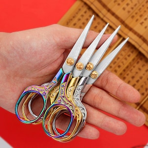 ゴールド レトロ風 オフィス用はさみ 文房具 刺繍 旅行用 1組 | 超鋭利