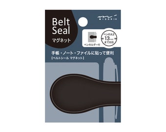 BLACK Midori Belt Seal MAGNETIC Pen Holder Pen Clip and Notebook Closure Pen Storage Notebook Band Notebook Seal Belt Sticker