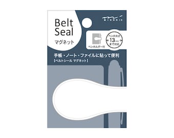 WHITE Midori Belt Seal MAGNETIC Pen Holder Pen Clip and Notebook Closure Pen Storage Notebook Band Notebook Seal Belt Sticker