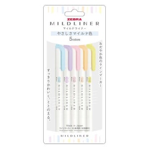 Zebra Mildliner GENTLE Mildliner NIEUW voor 2022 Set van 5 | WKT7-5C-YC