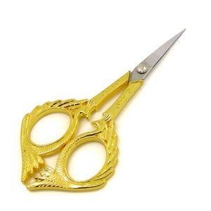 ONE Pair GOLD Retro Inspired Angel Scissors Office Scissors Stationery Embroidery Travel Wing Scissors | Super sharp