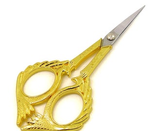 ONE Pair GOLD Retro Inspired Angel Scissors Office Scissors Stationery Embroidery Travel Wing Scissors | Super sharp