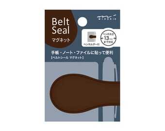 BROWN Midori Belt Seal MAGNETIC Pen Holder Pen Clip and Notebook Closure Pen Storage Notebook Band Notebook Seal Belt Sticker