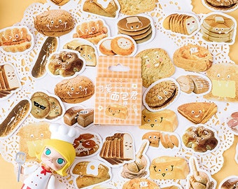 Premium Die-Cut Baking Bread Croissants Baguette Stickers | 45 naklejek