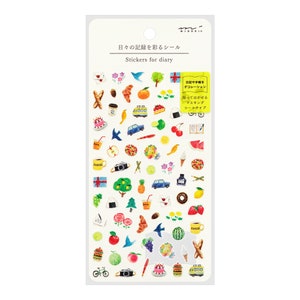 Midori COFFEE FOOD Adesivos de passatempo para série DIARY Adesivos de fita washi Adesivos reposicionáveis Adesivos minúsculos Bujo | 2566
