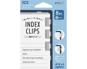 SILVER Midori SMALL Chiratto Metal Index Tabs Index Clips Stainless Steel Index Clip Tab Index Clip | 43430