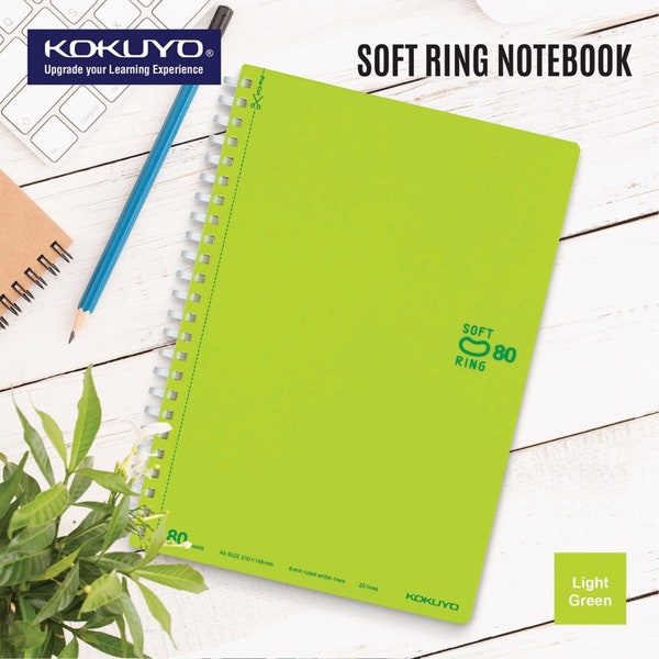 Kokuyo A6 Soft Ring GREEN Notebook 5mm Dot Ruled SV457S5 | A6 80 Sheets