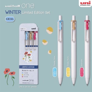 Uni-Ball One WINTER SET Modern Limited Edition 0.38 Color Gel Pen Set Knock Pen Gel Ink Pen Set | UMN-S-38 G3C