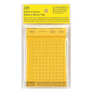 Stalogy Editor&#39;s Series A7 YELLOW GRID Memo Pad Sticky Notes