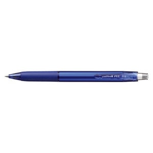 Könnte beinhalten: Ein blauer Uniball RE 0.5 Stift.