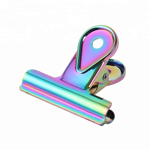 RAINBOW Bulldog Binder Paper Clips - Five sizes & Seven Colors!! Super cute very strong!