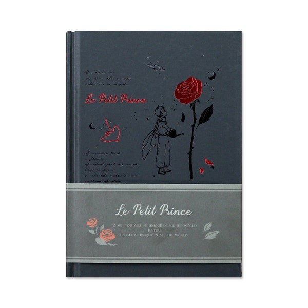 The Little Prince BLACK PAPER Notebook Black Out Planning Black Hardcover Notebook  | 185mm X 130mm 256 Pages