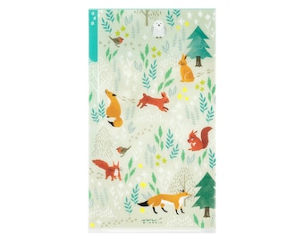 NORDIC ANIMALS Midori A5 SLIM With Flap 3 Pocket Clear Folder Md Folder Water Resistant Folder | 221.5mm X 126mm