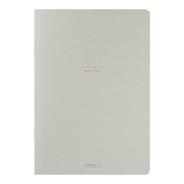 Midori A5 GRAY Color DOT GRID 5mm Notebook Color Pages Midori A5 Notebook Foil Stamped Dot Grid Notebook 5mm Dot Grid | 15271006 56 Pages