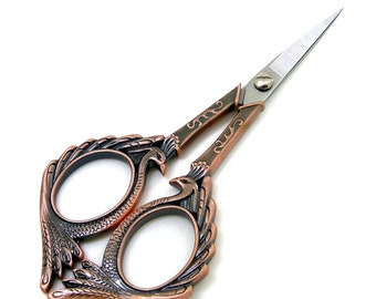 ONE Pair COPPER Retro Inspired Angel Scissors Office Scissors Stationery Embroidery Travel Wing Scissors | Super sharp
