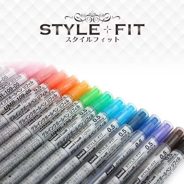 Uni Style Fit Signo 0.5mm Gel Multi Pen Refill Gel Pen Refill 16 Colors | UMR-109-05