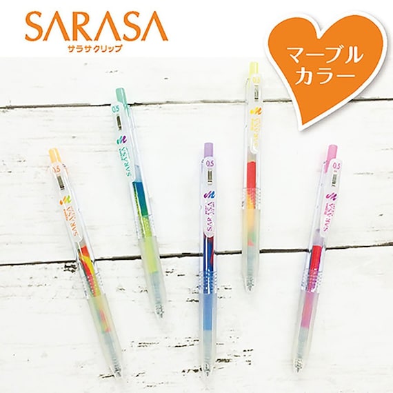 Zebra Sarasa Clip Gel Pen - Marble Color - 0.5 mm 5 Colors Set