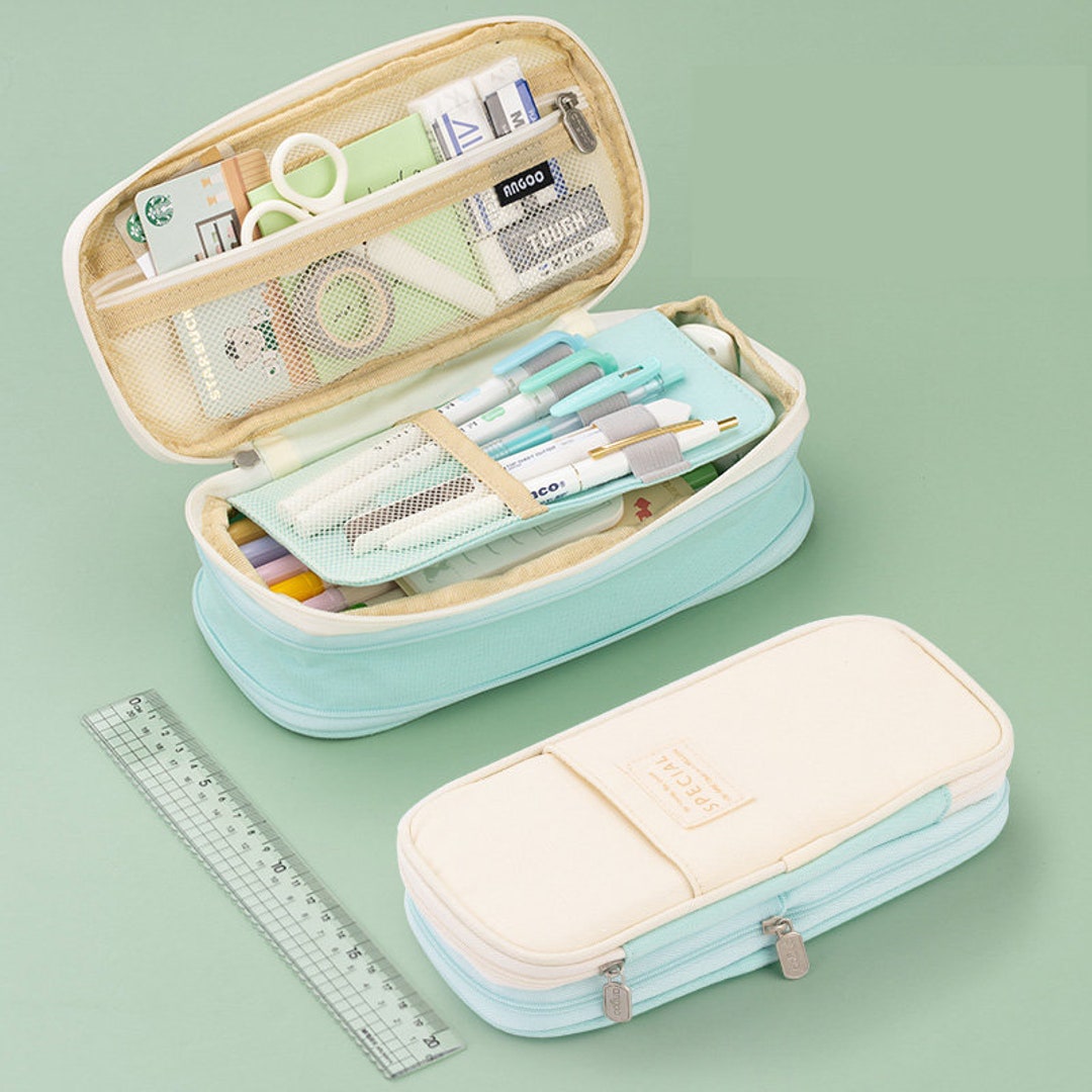 Light Green Angoo Aesthetic Pencil Case, For Pencils Storage at Rs