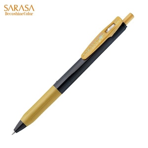 Bolígrafo de gel Zebra Sarasa DECOSHINE Deco Shine Metallic Shiny GOLD de 0,5 mm con clip de presión / TODOS los colores