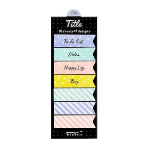 Midori Sticky Notes Bullet Journal Sticky Notes Daily RIBBON TITLE Notes | 70 Sheets 19064