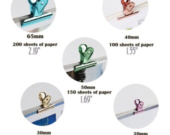 Purple Bulldog Binder Paper Clips - Five Sizes & Seven