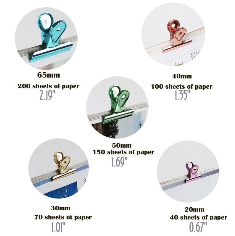 Purple Bulldog Binder Paper Clips - Five Sizes & Seven