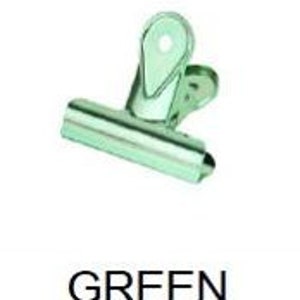 Clips para papel de carpeta con forma de bulldog VERDE: ¡cinco tamaños y siete colores! ¡Súper lindos y muy resistentes!