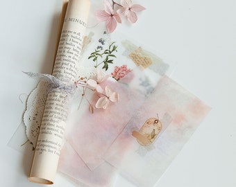 MU Lifestyle PINK Ethereum Dyeing Tracing Paper Ephemera Vellum Paper Watercolor Paper Translucent Paper Planning Paper | DTP-019