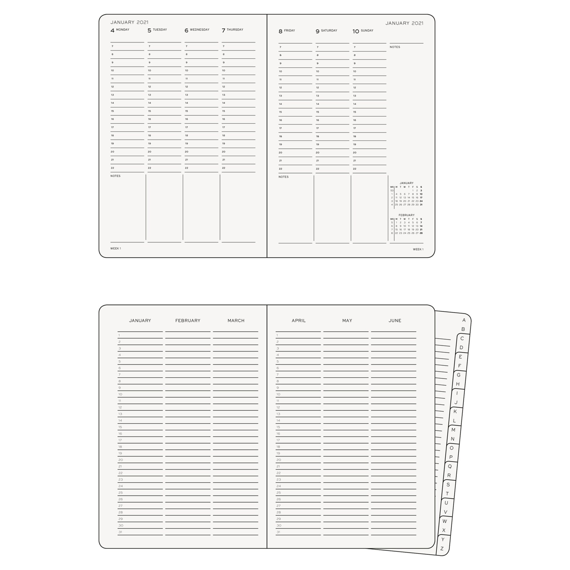 Leuchtturm1917 2021 BLACK VERTICAL Medium Weekly Planner & Etsy