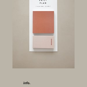 May include: A pack of 100 sticky notes with the text "DAILY PLAN" and "moment" printed on them. The notes are 52 x 54 mm and are made of paper.