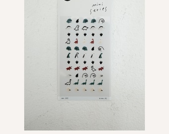 Suatelier Sonia PVC Transparent Stickers Mini Series 102 | Dino 01 Dinosaur Archaeology