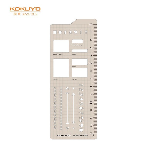 Kokuyo MO Series Stencil Template Boxes Lines Numbers Dividers Banners Icon Bujo Stencil | WCN-CDTYS02