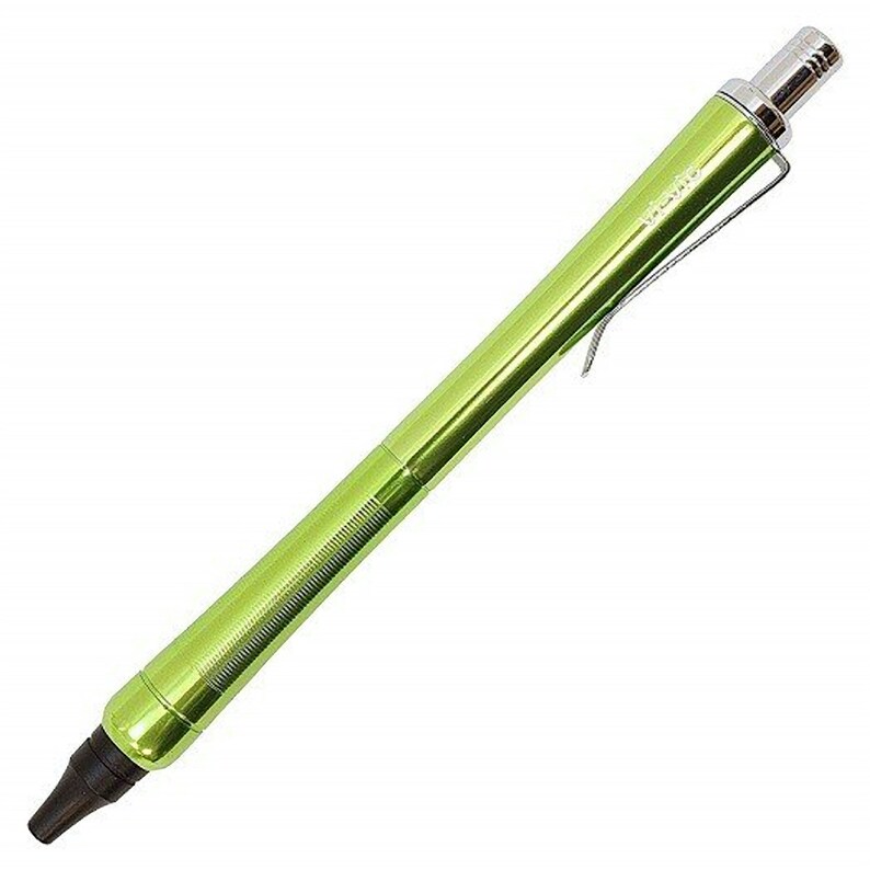 Ohto Vi-Vic YELLOW 0.7mm Aluminum Needlepoint Pen Ballpoint Pen Black Ink NPB-407V GREEN