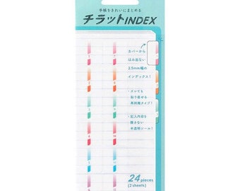 MIDORI Chiratto Index Label Months Rainbow Colors Planner Index Tabs Notebook Index Tabs Multi-color Index Tabs Multi-color Index Labels