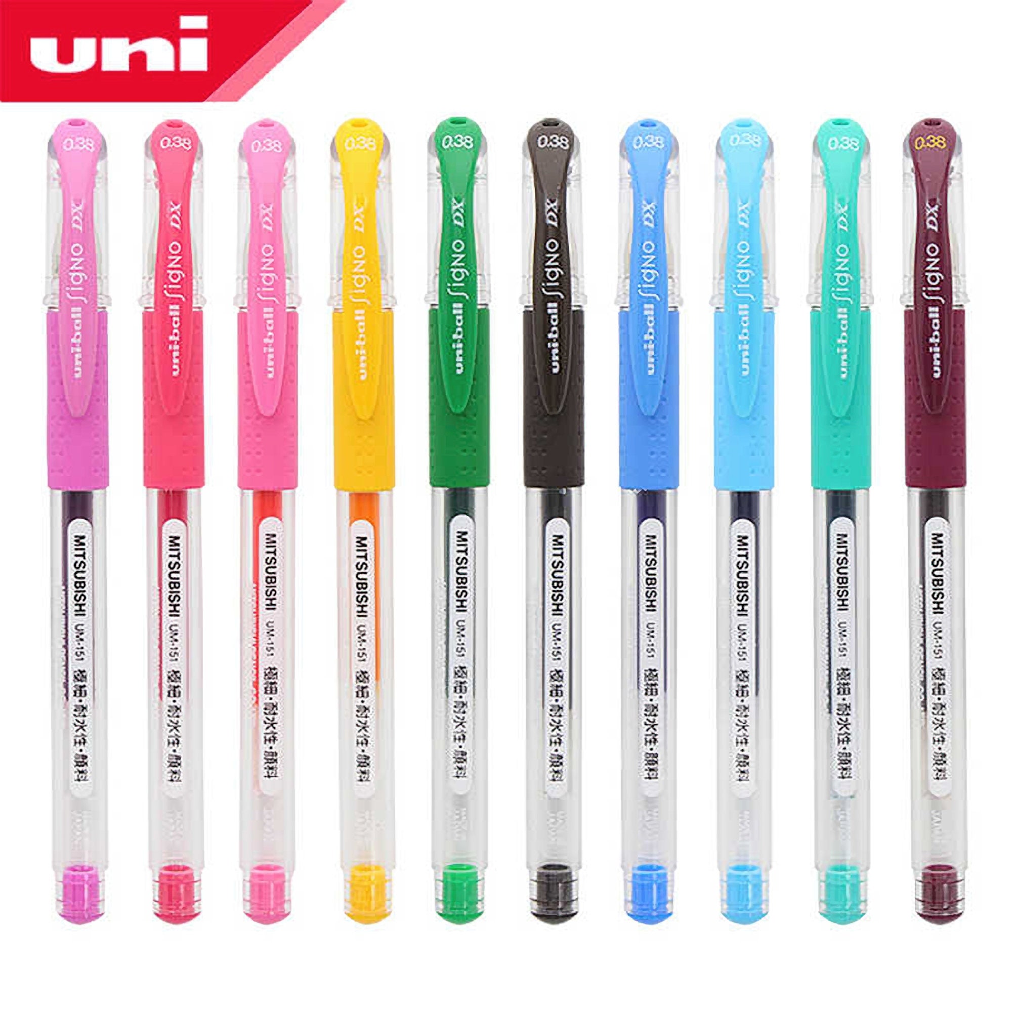 5 Pcs Uni-Ball Signo UM-151 0.5mm Rollerball Gel pen GOLD YELLOW ink