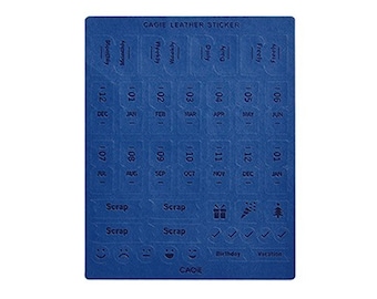 Colorful DARK BLUE Cagie PU Leather Index Tabs Monthly Index Tabs Weekly Index Tabs Daily Index Tabs Self-Adhesive Tabs Planner