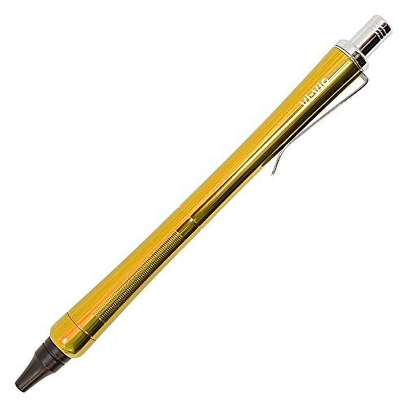 Ohto Vi-Vic YELLOW 0.7mm Aluminum Needlepoint Pen Ballpoint Pen Black Ink NPB-407V ORANGE