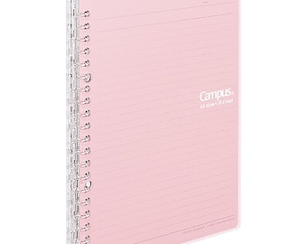 Kokuyo A5 Campus LIGHT PINK Smart Ring Binder 20 Rings Notebook | 25 Sheets Capacity SP130