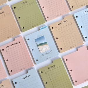PLEPIC MINI REFILLS For 3 Ring Binder Memo Notes Shopping List To Do List Expense Record Daily Memo Weekly Memo Dot Grid Memo | 82 X 63mm