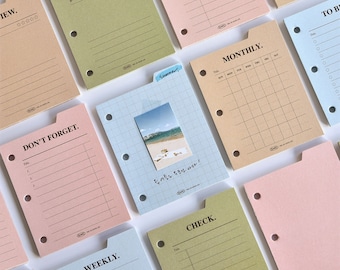 RECARGAS PLEPIC MINI PARA CARPETA DE 3 ANILLAS, NOTAS DE NOTAS, LISTA DE COMPRAS, LISTA DE TAREAS, REGISTRO DE GASTOS, NOTAS DIARIAS, NOTAS SEMANALES, NOTAS DE CUADRÍCULA DE PUNTOS / 82 X 63 mm