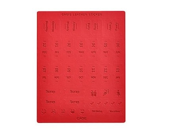 Colorful RED Cagie PU Leather Index Tabs Monthly Index Tabs Weekly Index Tabs Daily Index Tabs Self-Adhesive Tabs Planner Index Stickers