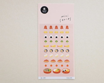 Suatelier Sonia FOOD 05 PVC Mini Series Sushi Bento Box Onigiri Broccoli Tomatoes Transparent Stickers Clear Stickers | 120