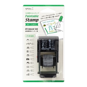 Sello pintable MIDORI Sello reentintable con entintado automático / Objeto Burbujas de diálogo Burbujas de pensamiento Burbujas de conversación Paquete verde