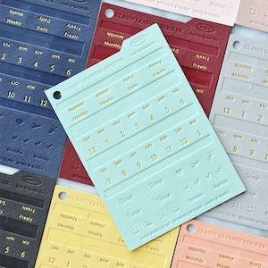 PLEPIC COLOR PU Noble Leder Karteikarten Monatliche Karteikarten Wöchentliche Karteikarten Tägliche Karteikarte Selbstklebende Karteikarten Planer Index Aufkleber
