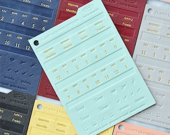 PLEPIC COLOR PU Classy Leather Index Tabs Monthly Index Tabs Weekly Index Tabs Daily Index Tab Self-Adhesive Tabs Planner Index Sticker