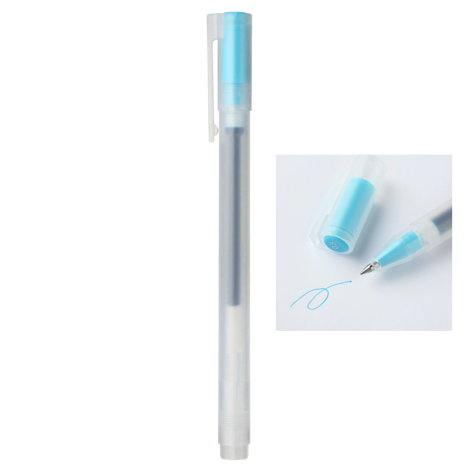 Original Japan Muji MUJI Stationery Water Pen 0.38/0.5 Refill Quick-dry Cap  Gel Pen for Student Exam