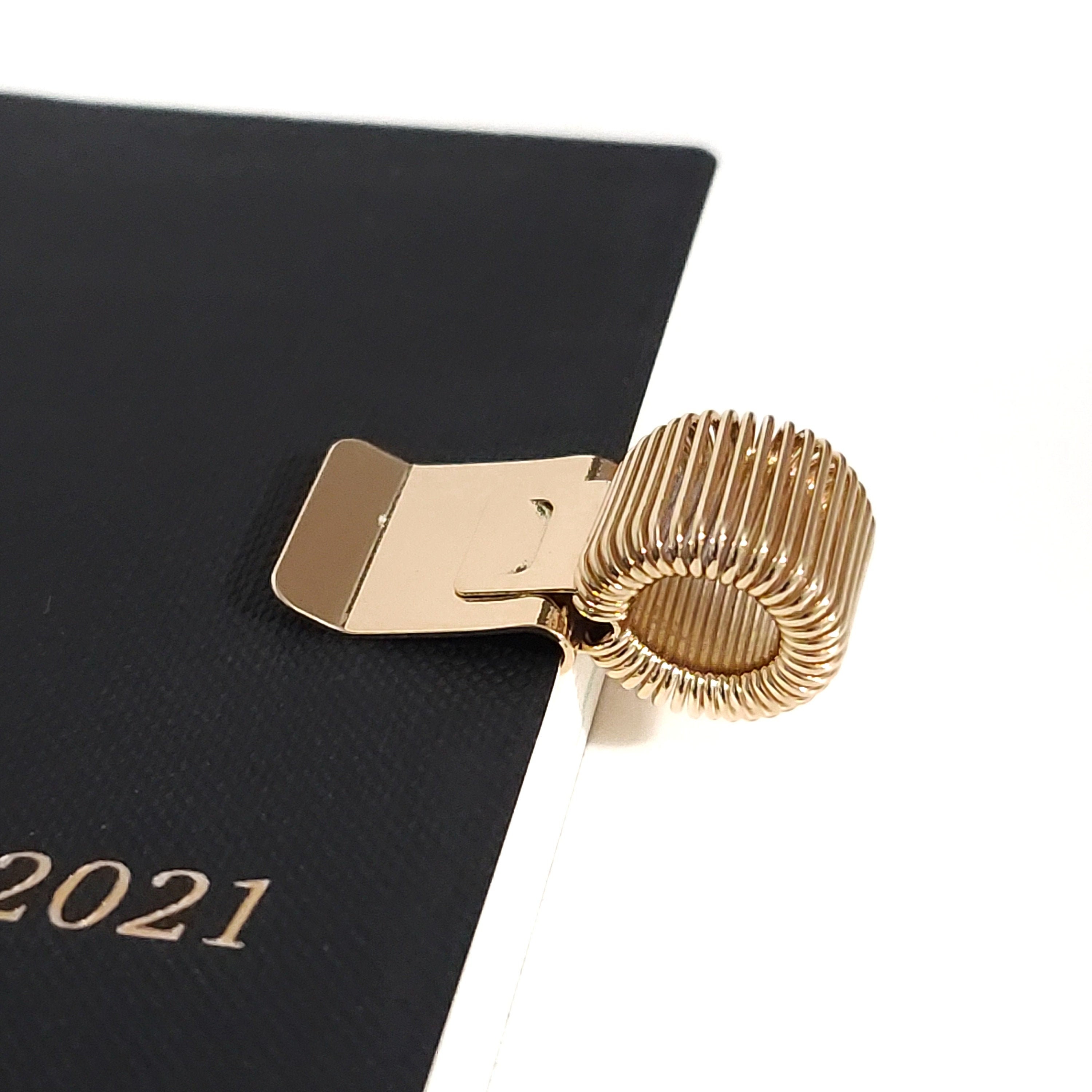 GOLD Metal Spring Pen Clip Pen Holder | Holds Large Pens Too - Etsy